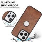 Slim PU Leather Stitching Phone Case for iPhone  17 Air 16 15 14 13 12 11 Pro Max X XS XR 7 8 Plus SE 2020 2022 Logo Hole Soft Back Cover