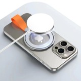360° Rotation Stand Alloy Elastic Silicone Lanyard Phone Ring Holder Magnetic for Magsafe Wireless Charge Folded Desk Bracket