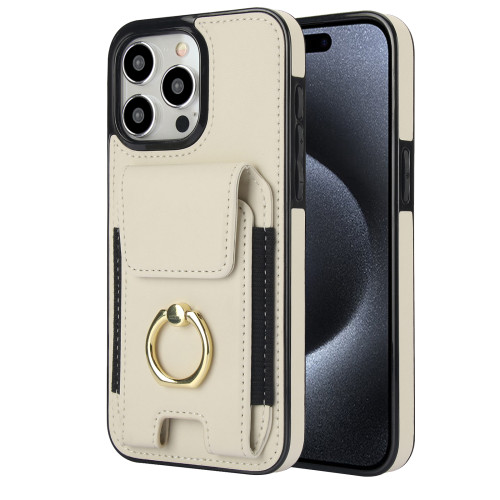 Shockproof Leather Ring Kickstand Phone Cover, Stretchy Elastic Card Holder, Wallet Case for iPhone 15 Pro Max 14 13 12 11 XR X