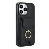 Shockproof Leather Ring Kickstand Phone Cover, Stretchy Elastic Card Holder, Wallet Case fo 17 Airr iPhone 16 15 Pro Max 14 13 12 11 XR X