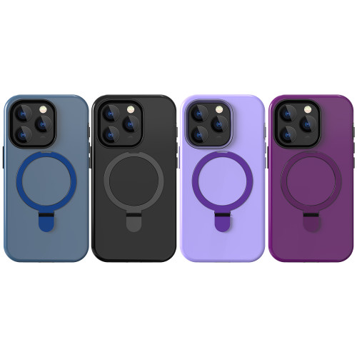 Heavy Duty Hard Case for iPhone 15 Pro Max, Kickstand, Full Protection Cover, Shockproof Triple Layer, Compatible with Magsafe