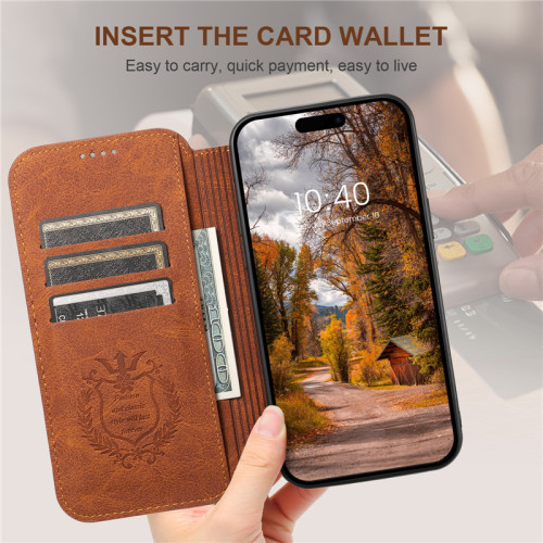 Card Holder Wireless Magnetic Leather Flip Case For iPhone 15 Pro Max 14 12 13 Pro 15 Plus Business Protect Phone Wallet Cover