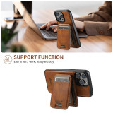 For iPhone  17 Air 16 15 12 13 14 Pro Max 14 15 Plus Fashion Shockproof Magnetic Removable Leather Bag Stand Card Slot Wallet Magsafe Cover