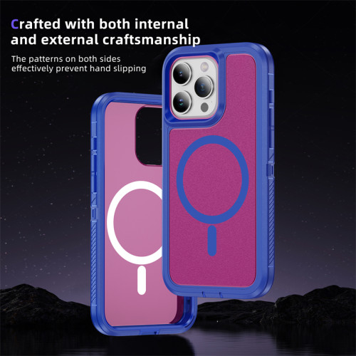 Strong Guard Armor Shockproof Phone Case For iPhone 11 12 13 14 Plus 15 Pro Max Magnetic Wireless Charging Plastic Back Cover