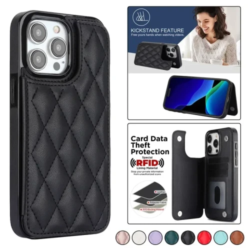 Lightweight Leather Wallet Card Phone Case for iPhone 15 Pro Max 14 Plus 13 12 Mini 11 X XS XR 8 7 SE 2022 Flip Stand Cover Etui