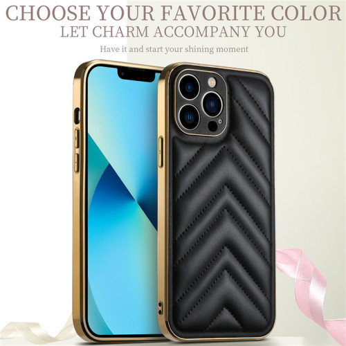 Solid Color Lightweight Leather Phone Case for iPhone 14 Plus 13 12 Pro Max Anti-Scratch Shockproof Back Bag Cover Coque Hoesje