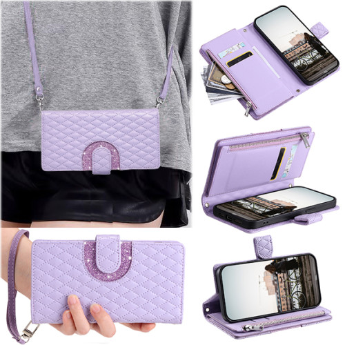 Zipper Wallet Card Crossbody Case for iPhone 13 12 Mini 15 14 11 Pro XS Max X XR SE 2020 2022 8 7 6 6S Plus PU Leather Cover