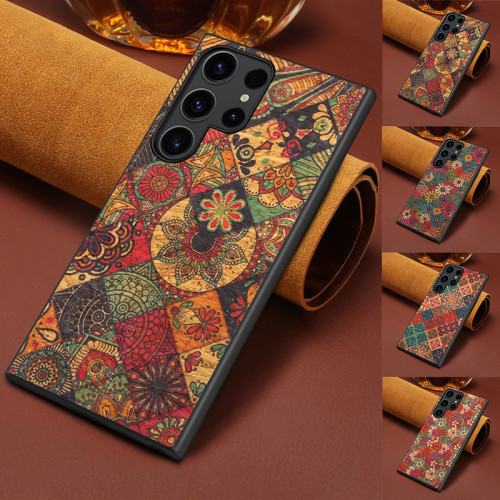 Luxury Flower Figure Leather Case For Samsung Galaxy S24 S23 S22 S21 S20 FE Ultra Plus Note20Ultra S24Plus Shockproof Back Cover