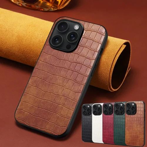 EUCAGR Crocodile Pattern Leather Phone Case For iPhone 11 12 13 14 15 Pro Max Plus Soft TPU Back Cover For iPhone XS XR 7 8 SE