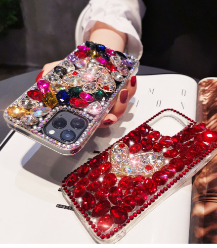 Rhinestone Bling Phone Cover, 3D Color Diamond Case, Luxury Case for iPhone 15Plus 14 12 13 Mini 11 Pro Max