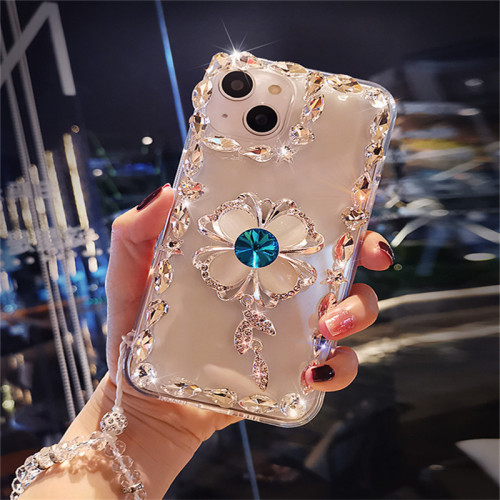 Luxury Glitter Bling Diamond Rhinestone Flower Case, Phone Case for iPhone 15, 14, 13 mini, 12, 11 Pro MAX, XS, XR, 7, 8 Plus