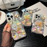 Luxury Bling Diamond Perfume Flowers Rhinestone Case Capa For iphone 15Pro 14Plus 13 Mini 12 11Pro MAX XSMAX XR 7 8 PLUS Cover