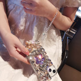 Luxury Pearl Diamond Butterfly Phone Cover For iPhone 15 Pro Max 14 13 12 11 X XS 8 Plus Rhinestone Crystal Flowers Clear Case
