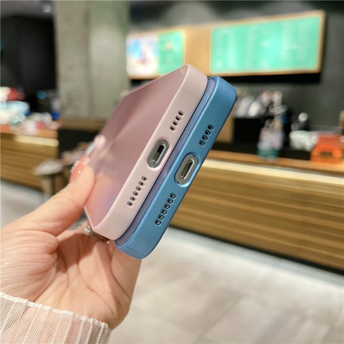 Lens Protective Phone Case For iPhone 13 12 11 15 Pro Max Luxury Dazzling CD Lines Square Silicone Frame For iPhone 14Plus Cover
