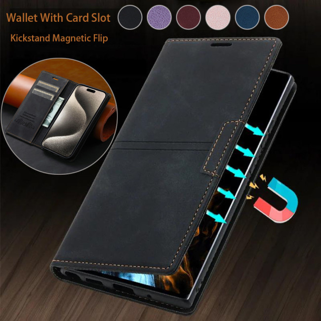 Wallet Fantasy Suction With Card Slot Kickstand Magnetic Flip Leather Case For iPhone  17 AIR 16 15 Pro Max 14 Plus 13 12 11 XS XR SE 2 8 7