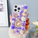 Luxury Diamond Perfume Bottle Phone Case For iPhone 17 AIR 16 15 14 Pro Max 13 12 11 X XR XS 8 Plus Rose Flowers Rhinestone Crystal Cover