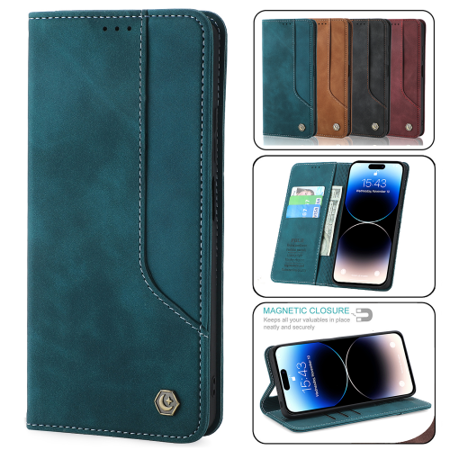 Business Leather Case for iPhone 16 15 14 13 12 11 Pro Max XR XS X 8 7 6S Plus SE Mini Magnetic Flip Wallet Card Slot Phone Cover