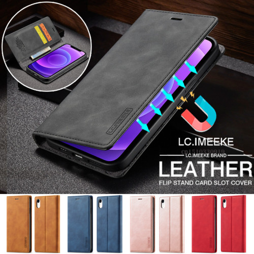 Strong Magnetic Leather Flip Case For iphone 15 14 13 12 11 Pro Max X XR XS Max 7 8 Plus SE 2022 Wallet Card Bag Cover Coque