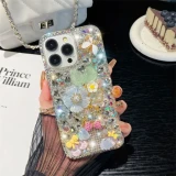 Luxury Bling Diamond Perfume Flowers Rhinestone Case Capa For iphone 15Pro 14Plus 13 Mini 12 11Pro MAX XSMAX XR 7 8 PLUS Cover