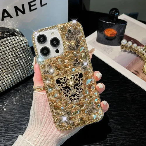 Luxury Bracelet Diamond Leopard head Rhinestone Case For iphone 15Pro 14Plus 13 12 Mini 11Pro MAX XSMAX XR 7 8 PLUS Phone Cover