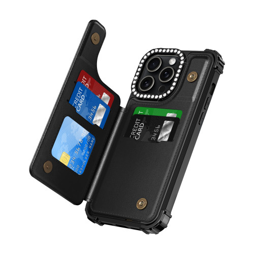 Diamond Camera Bezel and Screen Saver Case for 15Pro Max Magnetic Multifunction Phone Case for Sumsung S24 Plus Ultra