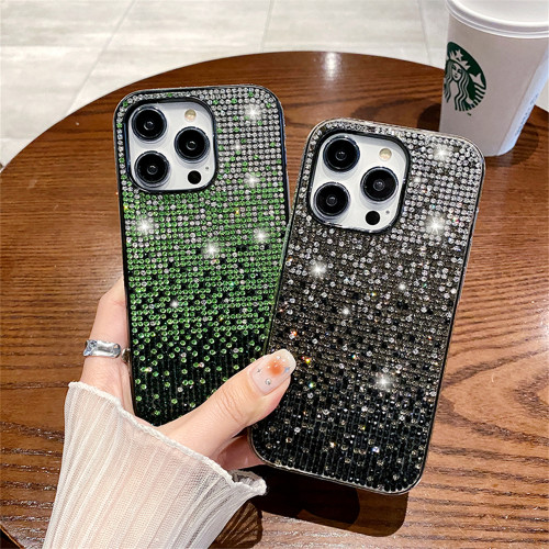 Luxury Bling Glitter Diamond Gradient Rhinestones Phone Case For iPhone 15 14 Pro Max 13 12 11 X XR XS 7 8 Plus Shockproof Cover