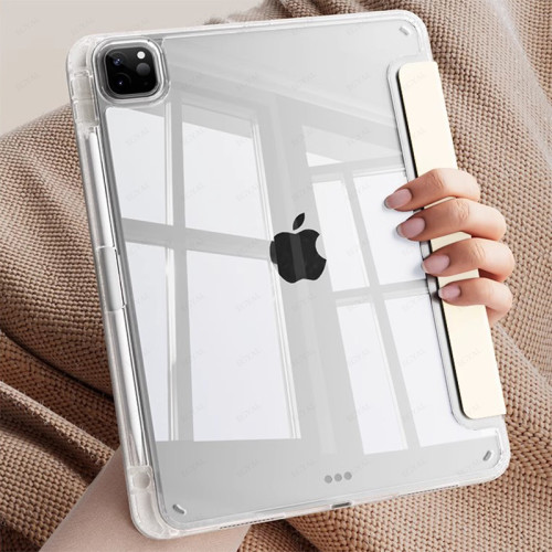 With Pencil Holder Case for iPad Pro 11 2024 M4 Pro 13 12.9 5th 6th Generation M2 11 inch Smart Cover Air 13 2024 Air 11 10.9