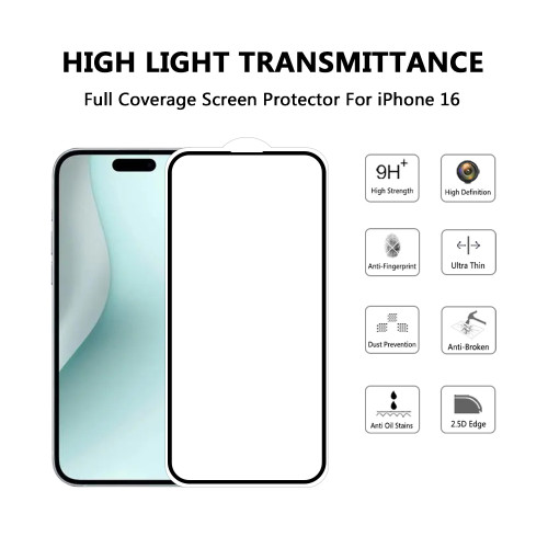 9H Tempered Glass Phone Screen Protector For iPhone 11 12 13 14 15 16 Pro Max Plus