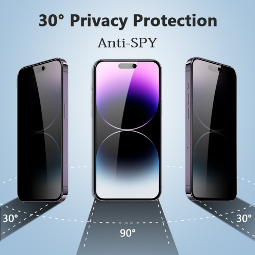 Anti-glare Anti-spy Privacy Tempered Glass for iPhone 15 14 13 12 Pro Max Screen Protector