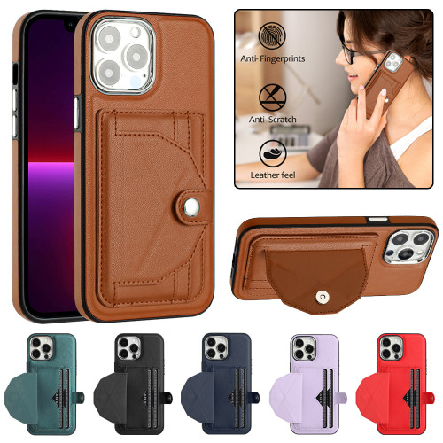 Retor Leather Wallet Card Slot Phone Case for iPhone 15 Pro Max 14 Plus 13 12 11 SE 2022 XS XR X 8 7 6 6S Flip Stand Cover Coque