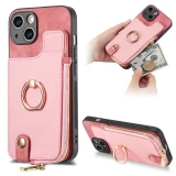 Solid Color Card Holder Wallet Case For iPhone  17 Air 16 15 14 13 12 Mini 11 Pro Max X XS MAX XR 7 8 Plus Leather Finger Ring Stand Cover