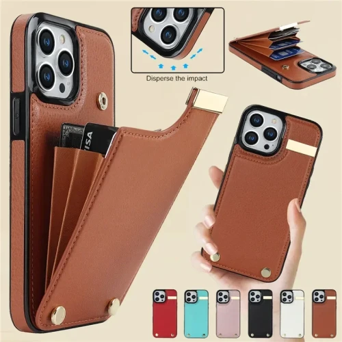 Luxury Leather Wallet Card Slot Phone Case For iPhone 15 14 Plus 13 Pro 12 11 X XS Max XR SE 2022 Purse Flip Stand Cover Hoesje