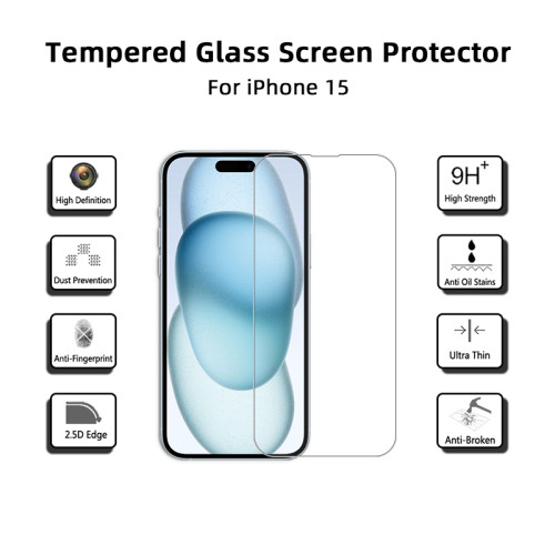 9H Tempered Glass Screen Protector for iPhone 15 14 13 12 11 Pro Max Mini X Xs XR