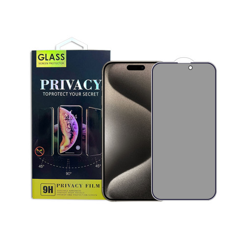 Premium 9H 2.5D 0.3mm Anti-spy anti-peep Tempered Glass Screen Protector for iPhone 15 14 11 12 13 Pro Plus Max