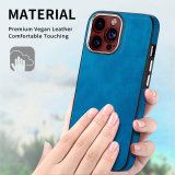 Premium Vegan Leather Phone Case For iPhone  17 Air 16 15 Pro Max 14 13 12 11 Pro Max 15 Plus 13 Pro Electroplated TPU Soft Edge Cover