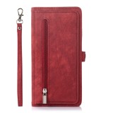 Card Slots Zipper Wallet Case for iPhone 17 Air 16  15 14 13 12 11 8 7 XR Xs Max PU Leather Wrist Strap Phone Cover for 15 Pro 15 Pro Max