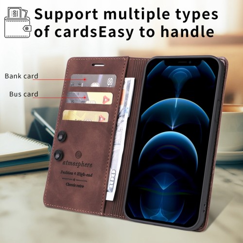 Wallet Magnetic Strap Suction Cup Leather Case For iPhone 15 Plus 14 Pro 14 Plus 13 Mini 12 Pro Max 12 Pro X XR SE 2022 8 7 6 6S