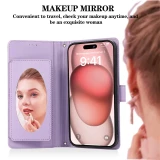 Crossbody Leather Wallet Case for Samsung Galaxy A55 A35 A25 A15 A54 A34 A24 A14 A53 A33 A23 A13 A52 A32 With Mirror Lanyard Bag