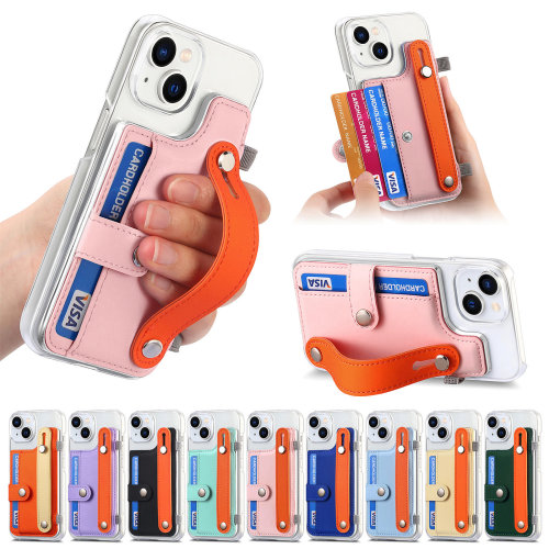 Wallet Leather Wrist Strap Holder Stand Phone Cover For iPhone 15 Pro Max 14 13 12 11 Pro Max 15 Plus 13 Pro Shockproof Case