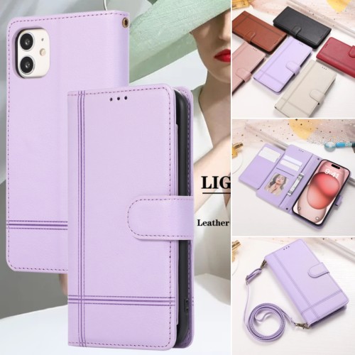 Crossbody Leather Wallet Case for Samsung Galaxy A55 A35 A25 A15 A54 A34 A24 A14 A53 A33 A23 A13 A52 A32 With Mirror Lanyard Bag