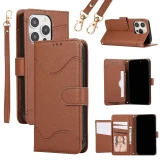 Wrist Strap Crossbody Phone Case for IPhone  17 Air 16 13 12 Mini 15 14 11 Pro Max XS X XR 7 8 Plus Wallet with Card Holder Leather Cover