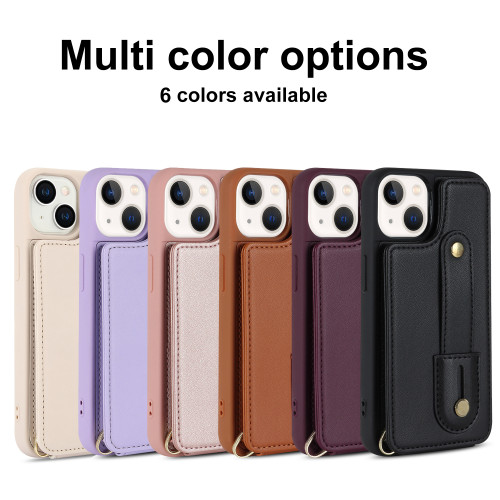 Crossbody Wristband Wallet Leather Cards Solt Case for iPhone 15 Pro Max 14 11 12 13 XS 7 8 Plus SE2022 Pocket Purse Lanyard Bag