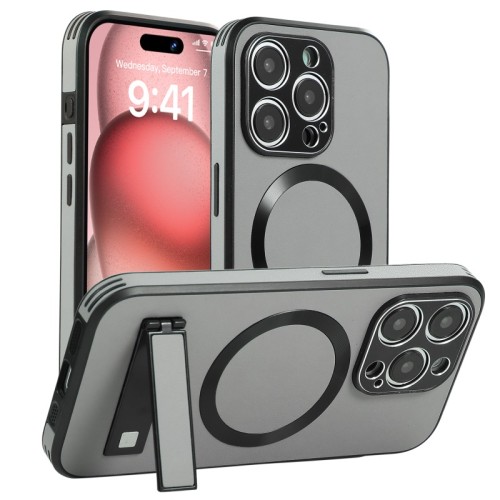 PU Leather Magnetic Holder Phone Case for IPhone 15 14 Plus 13 12 11 Pro Max WIth Kickstand Shockproof Protective Cover