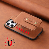 2 in 1 Leather Magnetic Card Holder Phone Case For iPhone 17 Air 16  14 12 13 15 Pro Max 15Plus Removable Wallet Bank Card Shockproof Cover