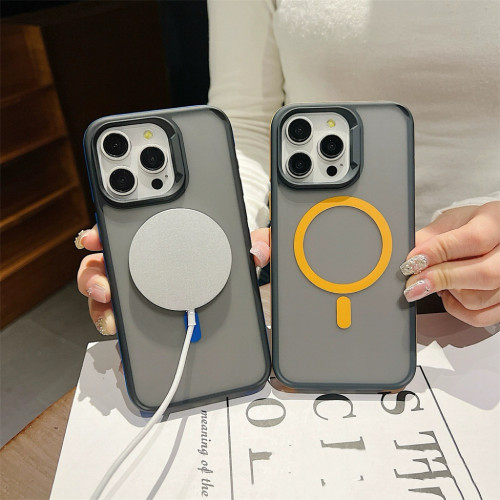 Magnetic Plastic Frosted Anti Fall Phone Case for IPhone 16 15 14 Plus 13 12 11 Pro Max Fall Protective Shockproof Cover