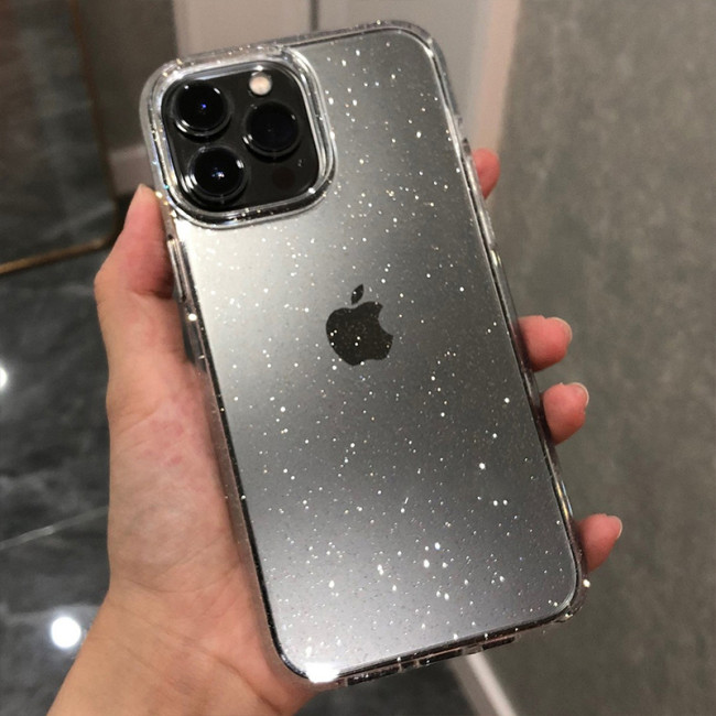 Luxury Glitter Bumper Bling Clear Case For iPhone17 Air  16 15 14 13 12 11 Pro Max Mini XS Max XR 14 7 8 Plus Silicone Acrylic Cover funda