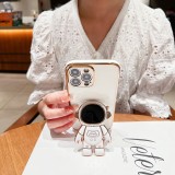 Luxury Astronaut Electroplated Case For iPhone 17 Air 16 11 12 13 14 15 Pro Max Kickstand Candy Cases Cover