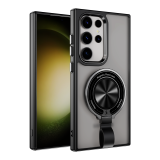 Magnetic Transparent Matte Shockproof TPU+PC 360°Rotating Ring Phone Case for Samsung Galaxy S24 S23 S22 Ultra Plus 5G
