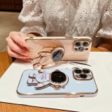 Luxury Astronaut Electroplated Case For iPhone 17 Air 16 11 12 13 14 15 Pro Max Kickstand Candy Cases Cover