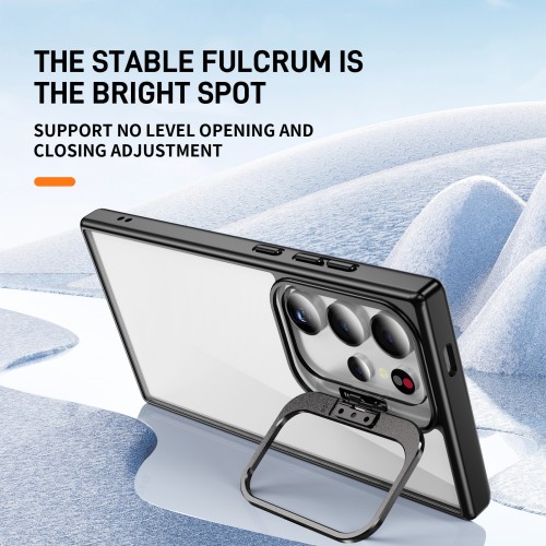 Flip Stand Lens Protection Stand Phone Case for Samsung Galaxy S24 Ultra S24 Plus 5G Shockproof Clear Fall-proof Cover